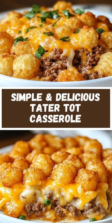 Get your dinner done with a simple and delicious tater tot casserole This easy-to-make recipe with ground beef is a must-try for anyone who loves comfort food Best Tater Tot Casserole, Tot Casserole Recipes, Easy Tater Tot Casserole, Easy Tater Tots, Tater Tot Casserole Recipe, Tater Tot Casserole Recipes, Tot Casserole, Tater Tot Casserole, Ground Beef Casserole