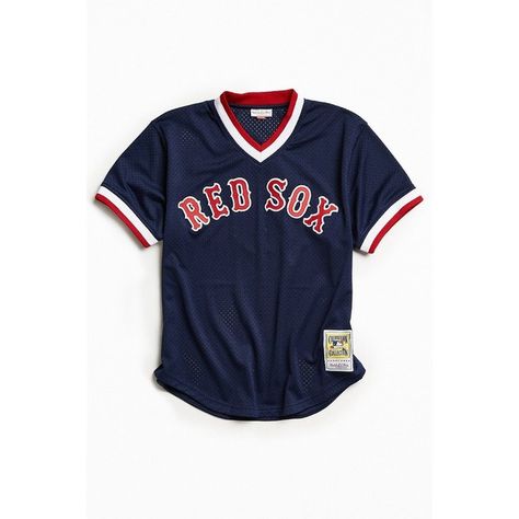 Mitchell & Ness Boston Red Sox Jersey ($80) ❤ liked on Polyvore featuring men's fashion, men's clothing, men's activewear and men's activewear tops Red Sox Jersey, Men's Activewear, Activewear Tops, Boston Red, Mitchell & Ness, Mens Activewear, Boston Red Sox, Red Sox, Summer Clothes