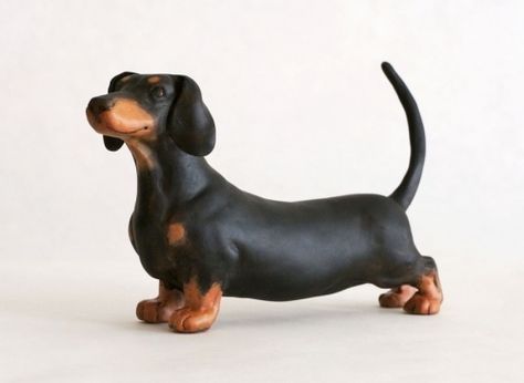 Dachshund Clay Sculpture, Polymer Clay Dachshund, Clay Dachshund, Ceramic Dachshund, Hippo Art, Pottery Animals, Polymer Clay Figures, Polymer Clay Sculptures, Artist Website