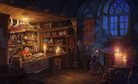 https://www.artstation.com/artwork/mq5GNd Herbalist Shop, Fantasy Shop, Fantasy Rooms, Fantasy Background, Forgotten Realms, Home Aesthetic, Fantasy House, Fantasy Places, Dungeons And Dragons Homebrew