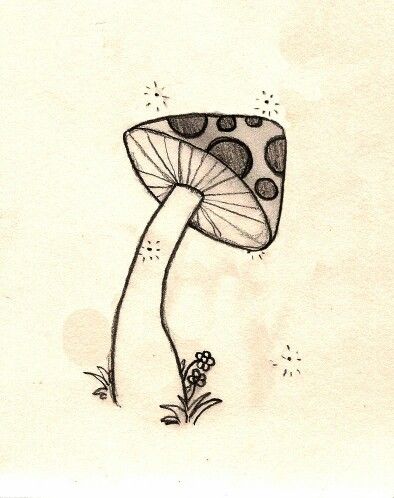 Mushroom Mushroom Doodle, Doodles Easy, Cool Easy Drawings, Trippy Drawings, Drawing Ideas Easy, Arte Grunge, Mushroom Drawing, Cute Sketches, Easy Doodles Drawings