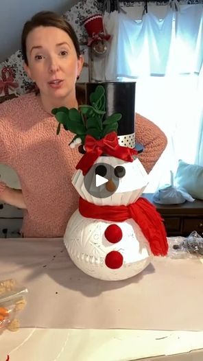 Do you wanna build a snowman? ⛄️ I am making a snowman out of Dollar Tree bowls!! | snowman, bowl | Do you wanna build a snowman? ⛄️ I am making a snowman out of Dollar Tree bowls. | By The Celebration Co. | Facebook Snowmen Ideas, Snowman Centerpiece Ideas Diy Christmas, Fish Bowl Snowman How To Make, Snowman Fish Bowl, Centerpieces Made From Gallon Cans Snowman Christmas, Dollar Tree Fish Bowl Snowman, Make A Snowman, Build A Snowman, Dollar Tree