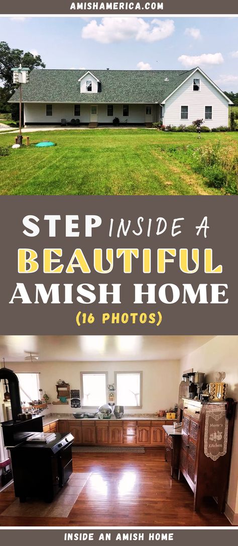 Step inside a beautiful Amish home located in Pike County. Built in 2017 this home offers wood floors, living room, kitchen, pantry, 2 bedrooms, sewing room or 3rd bedroom, washroom, & mud room. Early American Home Interiors, Amish Kitchen Design, Amish Lifestyle Ideas, Amish Interior Design, Amish Style Home, Amish Built Homes, Homestead House Interior, Amish Homes Interior, Amish Decor