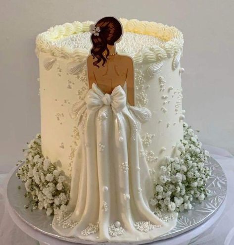 Fondant Cake Designs, Brides Cake, Elegant Birthday Cakes, Bridal Shower Cakes, Creative Birthday Cakes, Easy Cake Decorating, Bridal Shower Cake, Cake Decorating Designs, Pretty Birthday Cakes