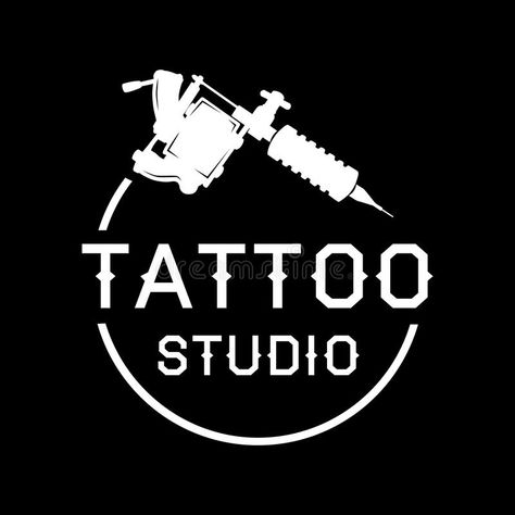 Tattoo Studio Logo Design, Tattooing Tips, Tattoo Logo Design, Tattoo Machine Drawing, Daniel Tattoo, Tattoo Shop Decor, Tattoo Logo, Logo Silhouette, Bamboo Tattoo