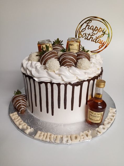 Birthday Cake 23 Years Old Man, Birthday Cakes For Men 21, 33rd Birthday Cake For Him, Bday Cake For Husband Birthday, 24th Mens Birthday Cake, Remy Martin Cake, 22nd Birthday Cake Ideas For Guys, Henny Cake Birthday Men, 22nd Birthday Cake For Guys