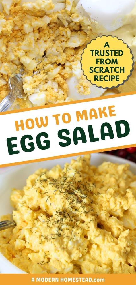 Indulge in the ultimate comfort food with this easy egg salad recipe. Packed with protein and flavor, it's a nutritious choice for any meal of the day! Best Egg Salad Recipe Easy, Egg Salad With Sour Cream, Easy Egg Salad Recipe, Eggs Salad Recipes, How To Make Egg Salad, Simple Egg Salad Recipe, Ranch Egg Salad, Recipe For Egg Salad, Healthy Egg Salad Recipe