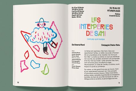 Clochards Célestes theater, Spectacle for young audience booklet - Fonts In Use Kids Theater, Theatre Shows, Booklet Design, The Theater, Catalog Design, Design Graphique, Program Design, Lyon, Theater