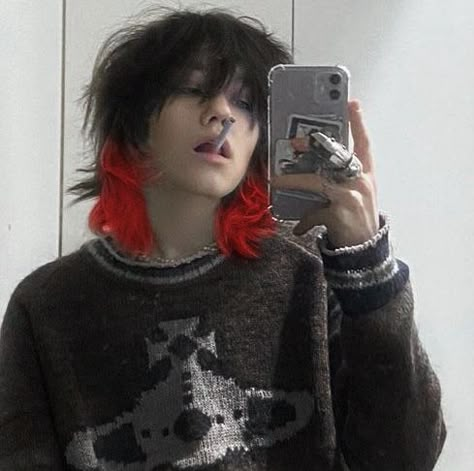 Long Grunge Hair, Crowley Hair, Male Haircuts Curly, Hair Motivation, Aphmau Characters, Dyed Hair Inspiration, Hair Inspiration Short, Punk Hair, Medium Long Hair