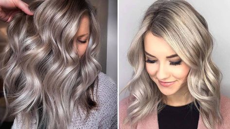 The 44 Ash Blonde Hair Ideas You Need To Try | Hair.com By L'Oréal Level 7 Blonde Ash, Ash Blonde Wig With Dark Roots, Ash Blonde Hair Lace Wig, Ion 7na Medium Ash Blonde, Greige Hair, Wella Smokey Ash Blonde, Blonde Hair Color Chart, Brown Hair Color Chart, Hair Color For Brown Eyes