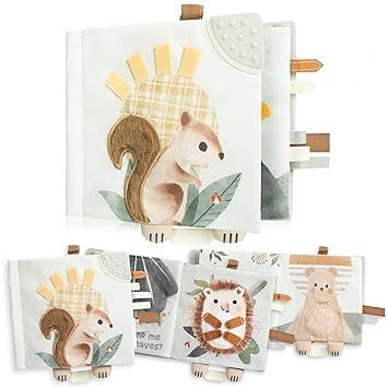 Amazon.com : ZICOTO Soft Baby Book with Touch and Feel Pages - Cute Sensory Book for Babies 0-6 Months with Textured Animals, Mirror & Crinkle Paper - The Perfect Toy for Baby Showers Or as a Newborn/Infant Gift : Baby Books For Infants, Newborn Books, Toy Rotation, Baby Book Gift, Luxe Baby, Boys Play, Best Baby Toys, Best Of Amazon, Baby Teether Toys