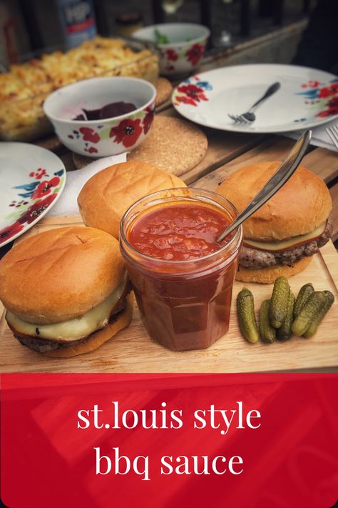 St Louis Bbq Sauce Recipes, Tony Romas Bbq Sauce Recipe, Bbq Sauce Molasses, Diy Bbq Sauce, Homemade Sweet And Tangy Bbq Sauce, Famous Daves Bbq Sauce Recipe, Tomato Canning, Bbq Sauce Homemade Easy, Carolina Bbq