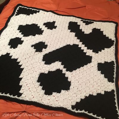 Crochet Cow Baby Blanket Cow Crochet Pattern Free Blanket, Cow Print Afghan, Baby Cow Blanket Crochet Pattern Free, Cow Print Crochet Baby Blanket Pattern, C2c Cow Crochet Blanket, Corner To Corner Cow Blanket, Crochet Cow Pattern Free Blanket, Crochet Cow Print Blanket, Crochet Cow Baby Blanket