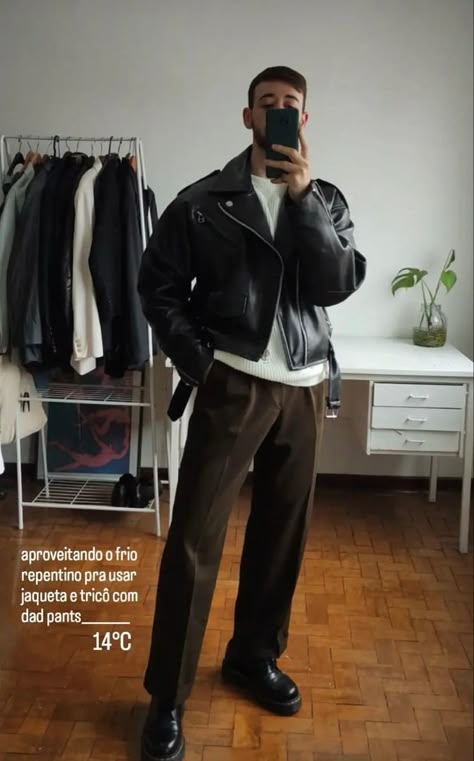 Leather Sneakers Outfit, Loafers Men Outfit, Black Leather Jacket Outfit, Leather Jacket Outfit Men, Outfits Men Streetwear, Trendy Boy Outfits, Aesthetic Outfits Men, Spring Outfits Men, Mens Trendy Outfits