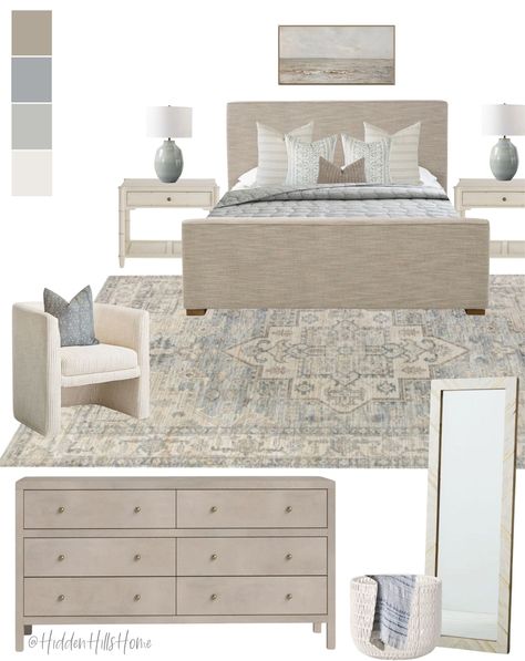 Dakmore Brown Queen Upholstered … curated on LTK Seafoam Bedroom Ideas, Tilly Bed, Coastal Modern Bedroom, Cozy Coastal Bedroom, Lake House Bedroom Decor, Mom Bedroom, Decor Mood Board, Coastal Bedroom Decor, Modern Coastal Bedroom