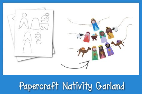 Are you looking to add a special homemade touch to your holiday decor this year? Today, we're showing you how easy it is to craft a beautiful papercraft Nativity garland from paper! Nativity Garland, Garland Template, Crown Cutout, The 3 Wise Men, Holiday Crafts Decorations, The Nativity Story, Nativity Crafts, Love Coupons, Organization Kids