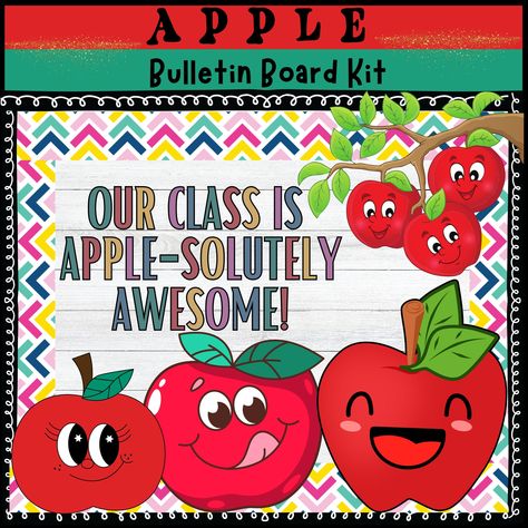 apple Bulletin Board, apple Classroom Decor, back to school bulletin board kit, fall Bulletin Board Hey teachers! Love decorating your classroom with beautiful decors? Want to make a sweet educational room to your kid? Transform your classroom into a vibrant and cheerful space with our essential bulletin board kit! Whether it's on a large board or your classroom door, this delightful decor is a surefire hit with both students and parents. Get ready for smiles all around! Awesome! You are in the Apple Classroom Door Ideas, Fall School Decor, Back To School Bulletin Boards Daycare, Apple Bulletin Board Ideas Preschool, Apple Bulletin Board Ideas, September Bulletin Board Ideas Preschool, August Bulletin Board Ideas, September Bulletin Board, Apple Theme Classroom