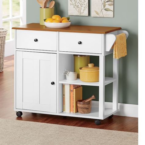 Katie Kitchen Cart Small Kitchen Cart, Country Door, Buy Wood, Kitchen Cart, Composite Wood, Kitchen Dining Furniture, Buy Now Pay Later, Cabinet Doors, Kitchen Furniture