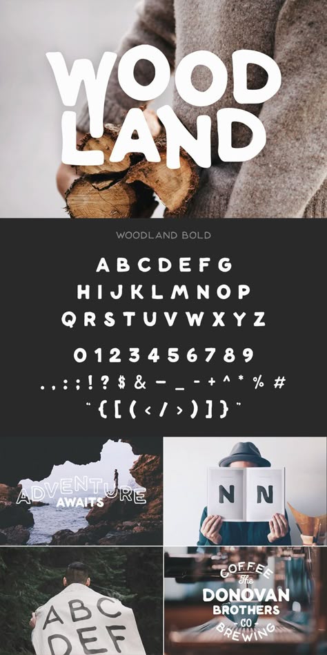 Woodland font is a stylish and natural typeface that is perfect for a variety of projects, from branding to print to web design. The font is available in both uppercase and lowercase letters, as well as a variety of punctuation marks and. #Woodland_Font #Fonts_Alphabet_Bold #Bold_Fonts_Alphabet #Sans_Serif_Fonts_Free Woodland Font, Bold Font Logo, Retro Symbols, Fonts For Business, Numbers Tattoo, Tattoo Generator, Sans Serif Typography, Nature Font, Font Brush