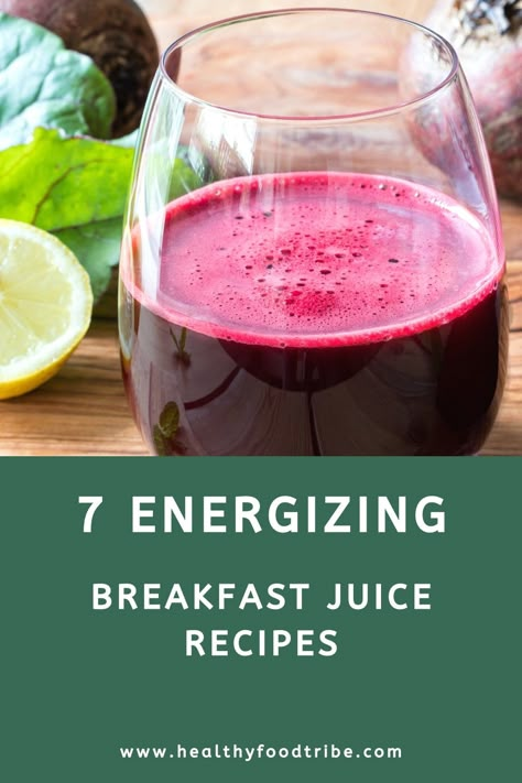 A list with seven super delicious breakfast juice recipes for that instant energy boost in the morning to help kickstart your day. Breakfast Juicing Recipes, Energy Juice Recipes, Healthy Shots, Energy Juice, Juices To Make, Juicing For Beginners, Healthy Food Breakfast, Best Juicing Recipes, Red Juice