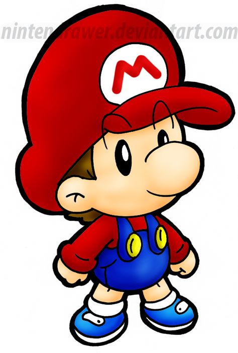 baby mario by Nintendrawer.deviantart.com on @deviantART Luigi Tattoo, Mario Level, Yoshi Drawing, Mini Mario, Diwali Special Rangoli Design, Mario Tattoo, Cartoons 80s 90s, Super Mario And Luigi, Nintendo Characters