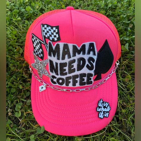 Cute Trendy Trucker Hats With Patches. You Can Wear These With Any Outfit. Super Cute Pink Trucker Hat With Patches, Trucker Patch Hats, Western Trucker Hats With Patches, Custom Trucker Hats Patches, Trucker Hat Patches, Trucker Hats With Patches, Truckers Hats, Trendy Trucker Hats, Trendy Patches