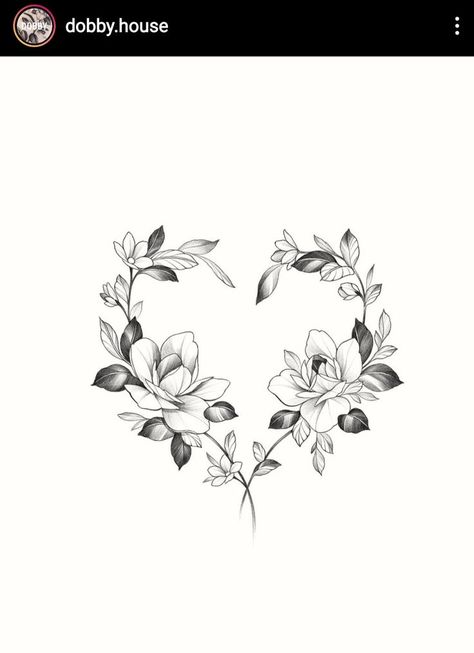 Heart Flower Tattoo, Rose Heart Tattoo, Flower Vine Tattoos, Orchid Tattoo, Vine Tattoos, Heart Tattoo Designs, Stylist Tattoos, Cool Small Tattoos, House No