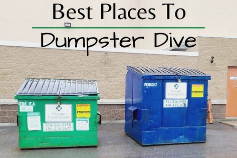 Interesed in dumpster diving? Here are the 12 best places to dumpster dive for items you can salvage for personal use or even resell. Dumpster Diving Finds, Dumpster Diving Tips, Dumpster Diver, Wedding Doves, Chicago Tours, Dumpster Diving, Dumpsters, Free Stuff By Mail, Dollar General