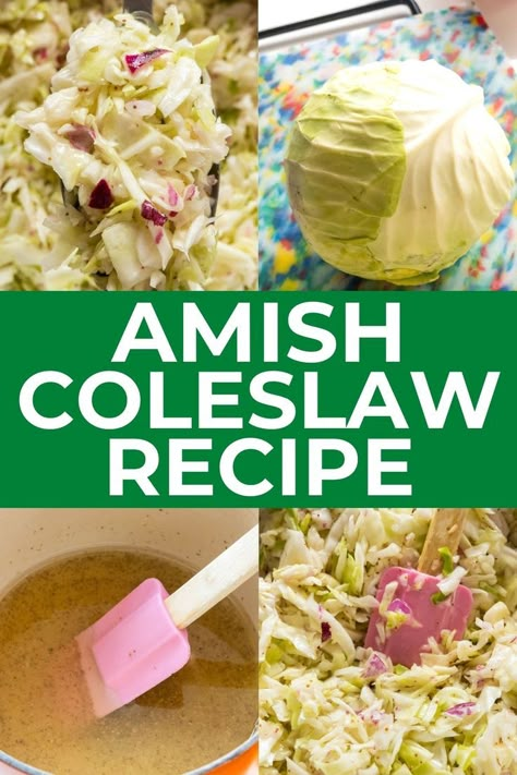 Amish Dressing, Coleslaw Recipe For Canning, German Coleslaw, Coleslaw Without Mayonnaise, Amish Coleslaw, Amish Slaw Recipe, Amish Coleslaw Recipe, No Mayonnaise Coleslaw Recipe, Small Batch Coleslaw