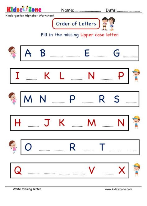 Fill In The Alphabet Worksheets, Write The Missing Letter Worksheet, Fill In The Missing Letter Worksheets, Small Letters Worksheets, Letter Writing Kindergarten, Missing Letters Worksheet, Capital Letters Worksheet, Writing Worksheets Kindergarten, Pattern Worksheets For Kindergarten