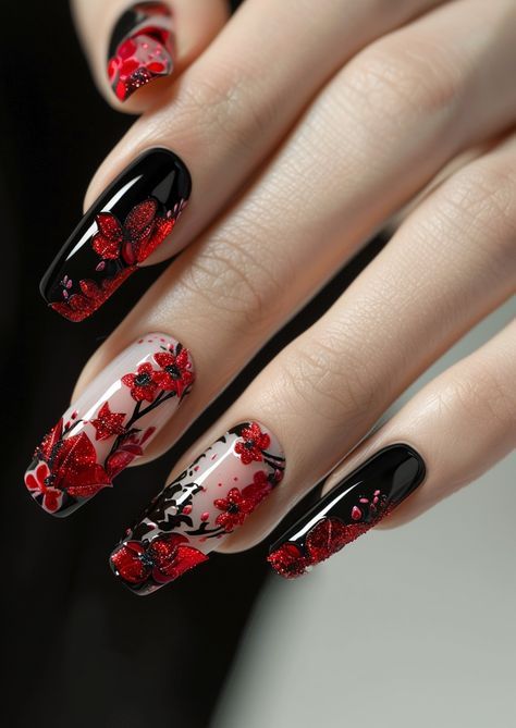 Unghie Sfumate, Unique Acrylic Nails, Black Nail, Diy Nail Art, Cute Nail Art, Orange Nails, Tolu, Fancy Nails, Nail Arts