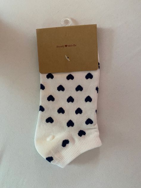 Brandy Melville Socks, Navy Socks, Pretty Socks, Random Clothes, Heart Socks, Blue Socks, Birthday List, Birthday Wishlist, Black Heart