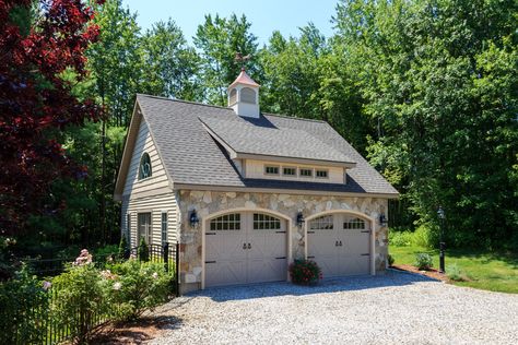 1 car garage with dormers | 24' x 24' Newport 2-Car Garage Country Garage, Garage Bike Storage, Detached Garage Designs, Timber Frame Porch, 2 Car Garage Plans, Carriage House Garage, Garage Guest House, Garage Addition, Garage Bike