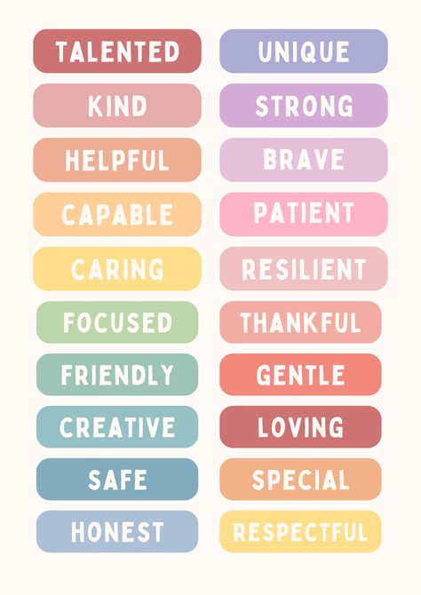 Decorate you class with the characteristics you want to see in your students. let these act as their motivation, and as reminders in which way they should conduct themselves. Colourful Classroom, Shapes Poster, Kids Feelings, ملصق ديني, Preschool Activities Toddler, Flashcards For Kids, Affirmations For Kids, Shape Posters, Chore Chart Kids