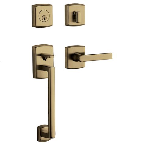 Soho Sectional Trim (85386.050) Front Door Handleset, Baldwin Door Hardware, Baldwin Hardware, Door Levers, Satin Brass, The Ranch, Door Locks, Entry Doors, Left Handed