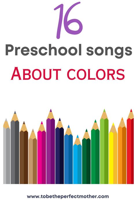 16 preschool songs about colors Color Songs For Toddlers, Colors For Preschoolers, Activities For One Year Olds, Songs For Toddlers, Circle Time Activities, Color Songs, Songs For Kids, Preschool Colors, Preschool Songs