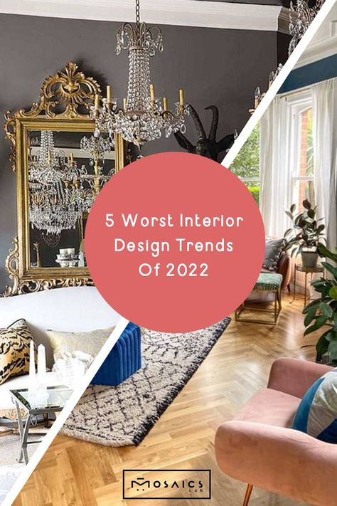 5 worst interior design trends of 2022 Worst Interior Design, Marble Artwork, Home Decor Ideas Bedroom, Decor Ideas Bedroom, Mosaic Tile Backsplash, Cowhide Print, Latest Interior Design Trends, Tile Countertops, Mosaic Backsplash