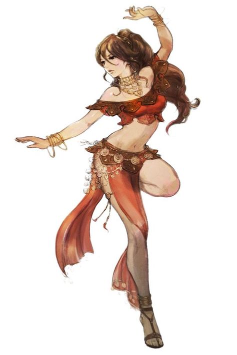 Octopath Traveler, Anime Dancer, Arte Fantasy, 판타지 아트, Female Character Design, Illustration Artwork, Character Portraits, A Drawing, Fantasy Character Design