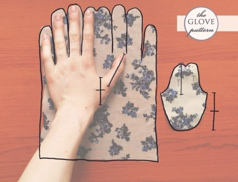 Floral Gloves, Pola Blus, Knitting Gloves, Knitting Gloves Pattern, Glove Pattern, Gloves Pattern, Diy Sewing Clothes, Pattern Drafting, How To Make Clothes