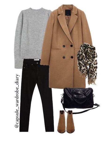 Grey And Camel Outfit, Camel Outfit, Classic Style Outfits, Date Outfit Casual, Mode Casual, Stylish Work Outfits, Camel Coat, Church Outfits, Casual Winter Outfits