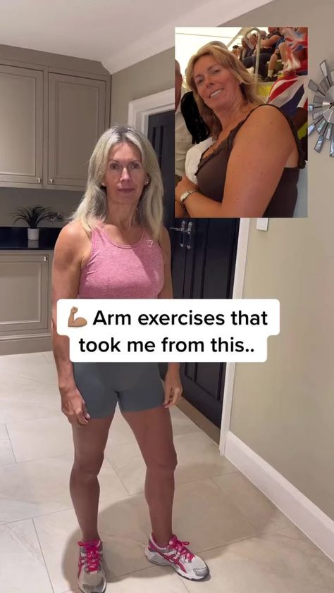 Petra Genco - Say goodbye to flabby arms and give these... Tone My Arms, Flabby Arm Workout, Arm Workout Women, Lose Arm Fat, Flabby Arms, Arm Exercises, Workout Without Gym, Bodyweight Workout Beginner, Weight Workout Plan