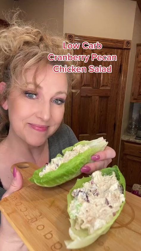 Comment YES if you love Chicken Salad! This Low Carb Cranberry Pecan Chicken Salad is so good!!! Join my Low Carb Group, link in the comments. #lowcarbdiet #lowcarbrecipes #chickensalad #lowcarb | Kate Kelso Higdon | Kate Kelso Higdon · Original audio Kate Higdon, Cranberry Pecan Chicken Salad, Low Carb Wrap, Salad Low Carb, Low Carb Chicken Salad, Avocado Mayo, Cranberry Chicken Salad, Pecan Chicken Salads, Chicken Salad Recipe Easy