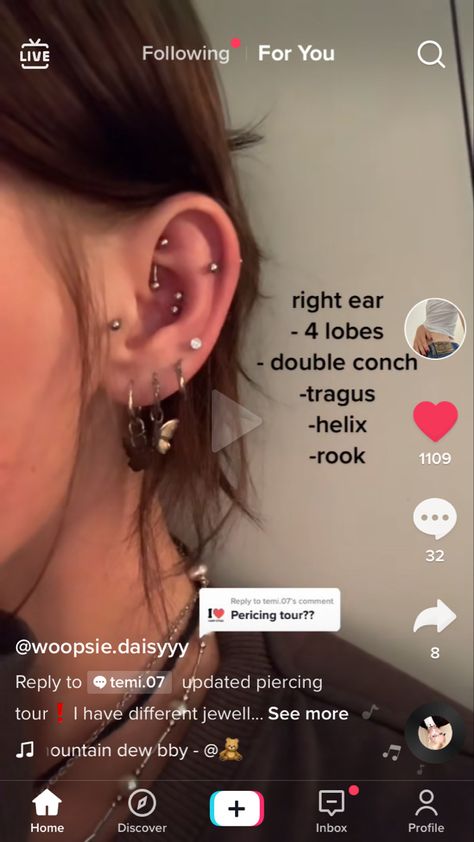 Tragus, Conch, Piercings, Diamond Earrings, Tattoos