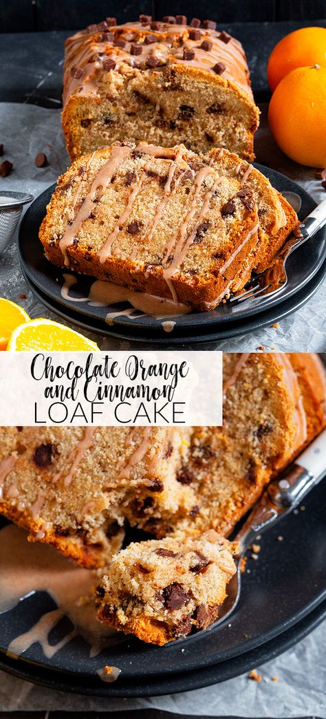 Chocolate Orange Baking, Orange Cinnamon Cake, Orange Cake With Chocolate Chips, Orange Christmas Recipes, Chocolate Orange Loaf Cake, Cinnamon Loaf Cake Recipes, Loaf Cake Recipes Christmas, Christmas Cake Loaf, Loaf Cake Ideas