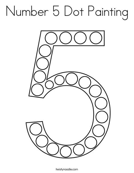 Number 5 Dot Painting Coloring Page - Twisty Noodle Learning Number 5 Preschool, Number 5 Dot Painting, Preschool Number 5 Activities, Number 5 Coloring Page, Dot Paint Numbers Free Printables, Number 5 Activities For Toddlers, Number 5 Crafts For Toddlers, Number 5 Preschool Activities, Number 5 Crafts For Preschoolers