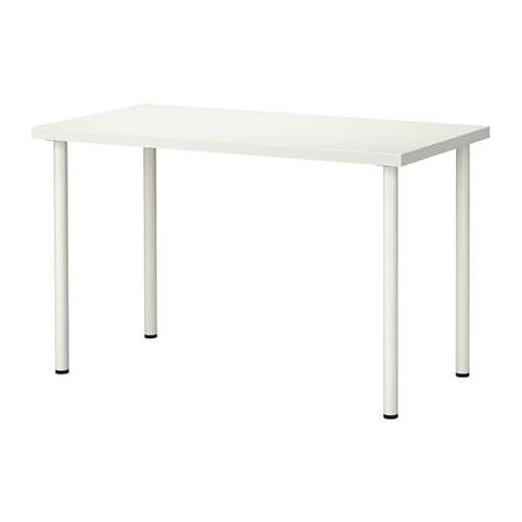 LINNMON / ADILS Table IKEA Pre-drilled leg holes for easy assembly. Adjustable feet allow you to level the table on uneven floors. Linnmon Table Top, Ikea Linnmon, Ikea Dining Table, Ikea Dining, Table Ikea, Ikea Desk, Adjustable Table, High Gloss White, Ikea Furniture