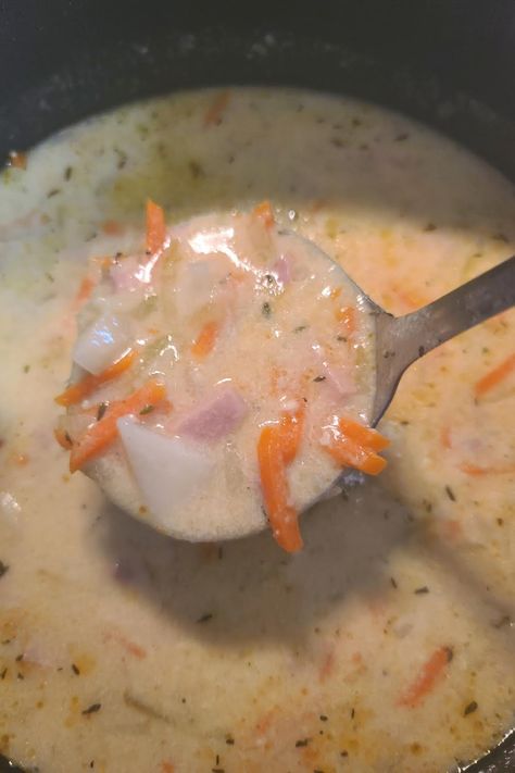 Ham Chowder Soup, Potatoe Chowder, Ham And Potato Chowder, Ham Chowder, Potato Chowder, Chowder Soup, Leftover Ham, The Onion, Stock Pot