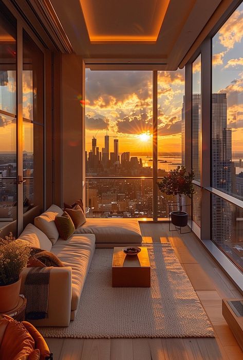 Appartement New York, Penthouse Aesthetic, Nyc Rooms, City Penthouse, Nyc Penthouse, City View Apartment, New York Penthouse, Apartment View, Minimalist Apartment Style