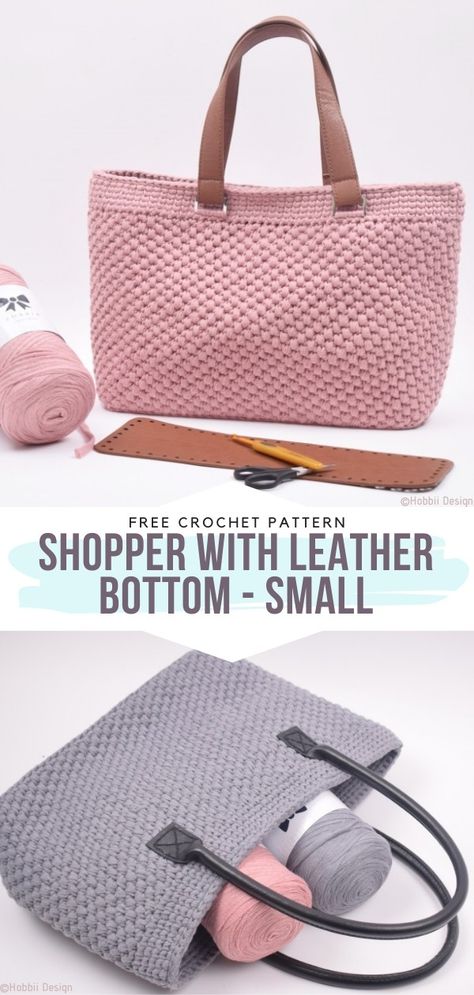 Crochet Purse Patterns With Leather Bottoms, Modern Haken, Crocheted Purse, Tote Crochet, Crochet Baskets, Free Crochet Bag, Crochet Bag Pattern Free, Bag Pattern Free, Crochet Handbags Patterns