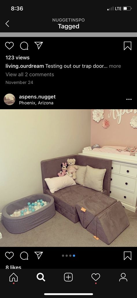 Nugget Crash Pad, Nugget Set Up Ideas, Nugget Lounge Ideas, Nugget With Slide, Nugget Couch Storage Ideas, Single Nugget Couch Ideas, Single Play Couch Builds, Play Couch Ideas, Single Nugget Configurations